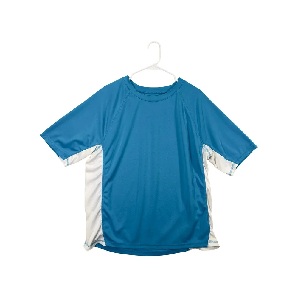 Kanu Surf Rash Guard Swim Shirt Mens XL Blue Excellent Short Sleeve Colorblock